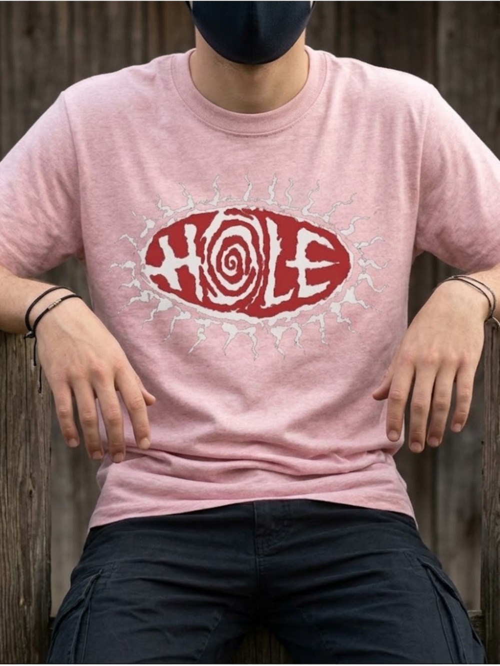 Pink with Red & White Spiral Logo